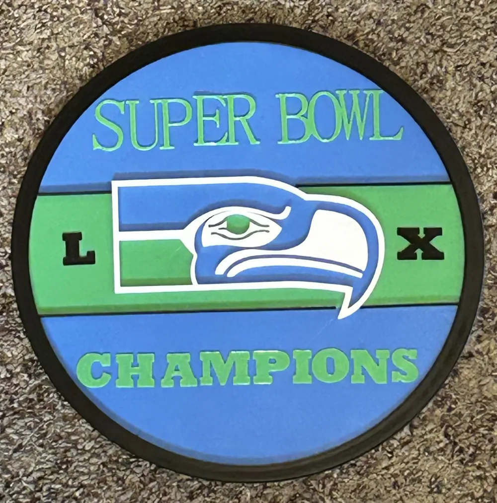 Seattle Seahawks Retro Fan Sign - Free 3D Print Model - MakerWorld