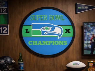 Seattle Seahawks Retro Fan Sign