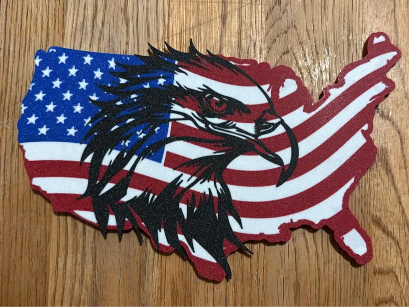 USA Map Flag with Eagle