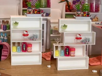 Modular 1:6 Miniature Dollhouse Shelf Unit