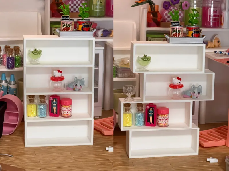 Modular 1:6 Miniature Dollhouse Shelf Unit