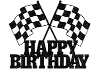 Race Flag Cake Topper Happy Birthday