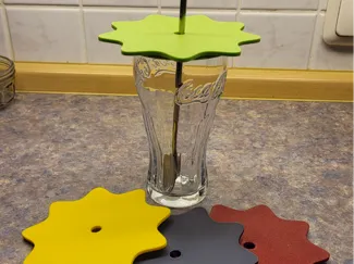 flower cup lid straw, Blumendeckel Strohhalm