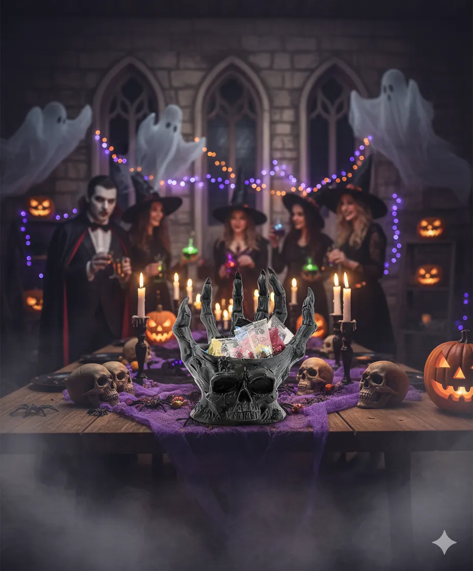 spooky skull halloween candy bowl - Free 3D Print Model - MakerWorld