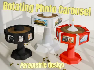 Rotating Photo Carousel • Upcycle your spools!