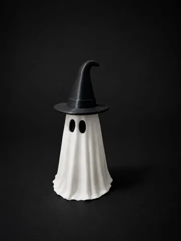Adorno temático: Halloween Decoration Ghost with Witch Hat — vista de referencia 3