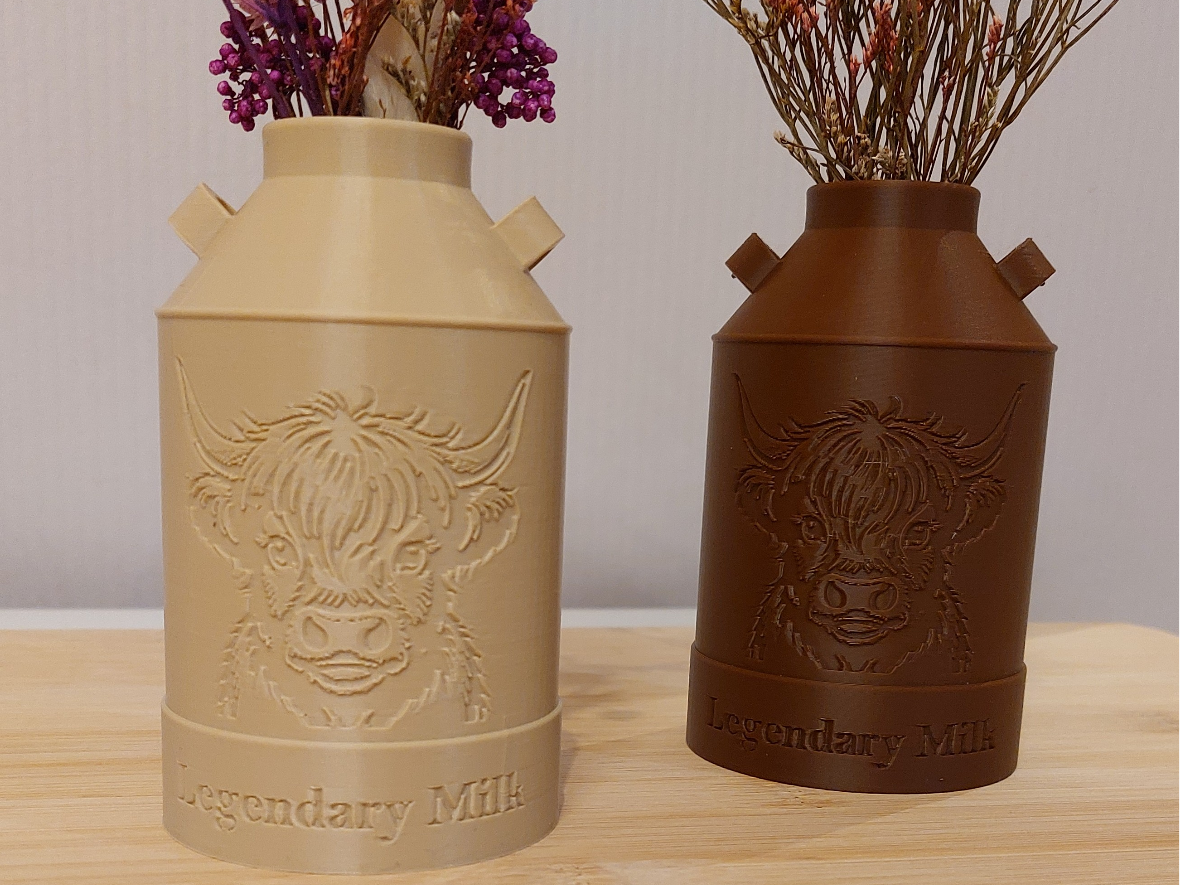 Highland Cow Milk Can – Vase & Kitchen Organizer