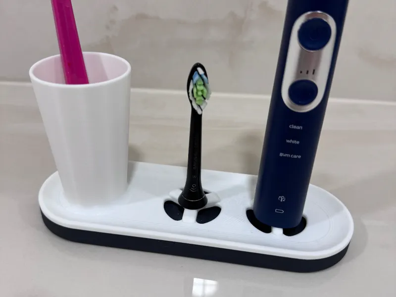 Simple toothbrush stand with cup NO AMS NEEDED