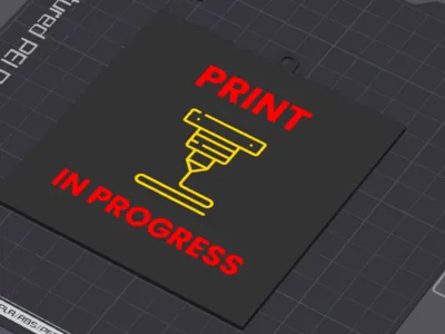 Print In Progress Sign
