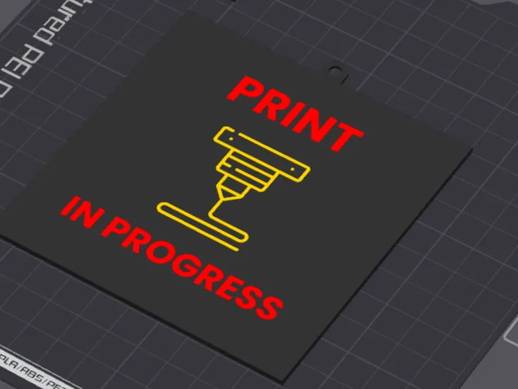 Print In Progress Sign