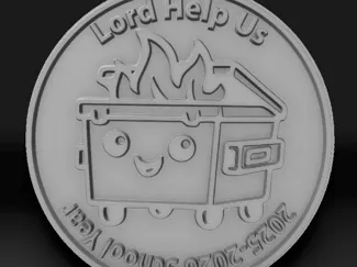 School Year Dumpster Fire Coin