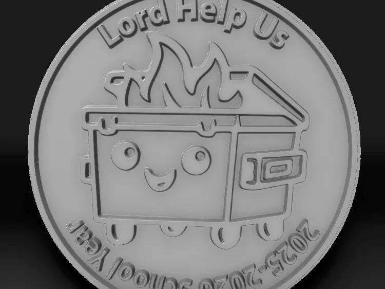 School Year Dumpster Fire Coin
