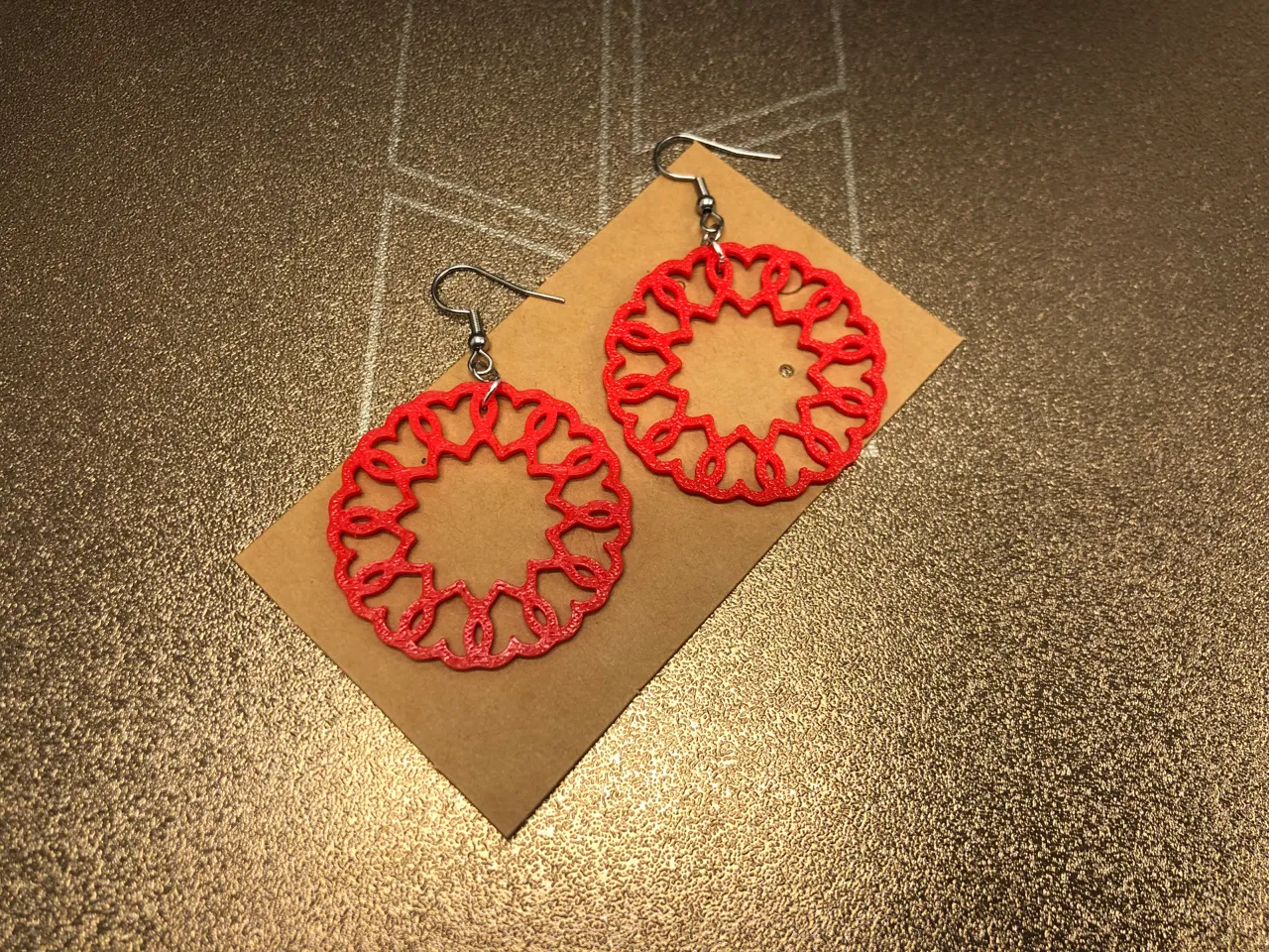 Heart circle earrings view 2