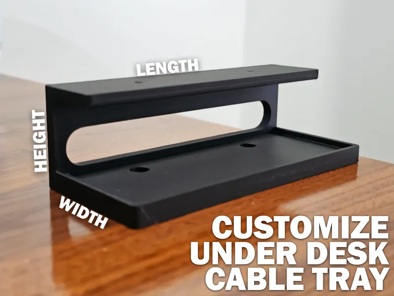 Cable Management Tray Under Desk Parametric Clean