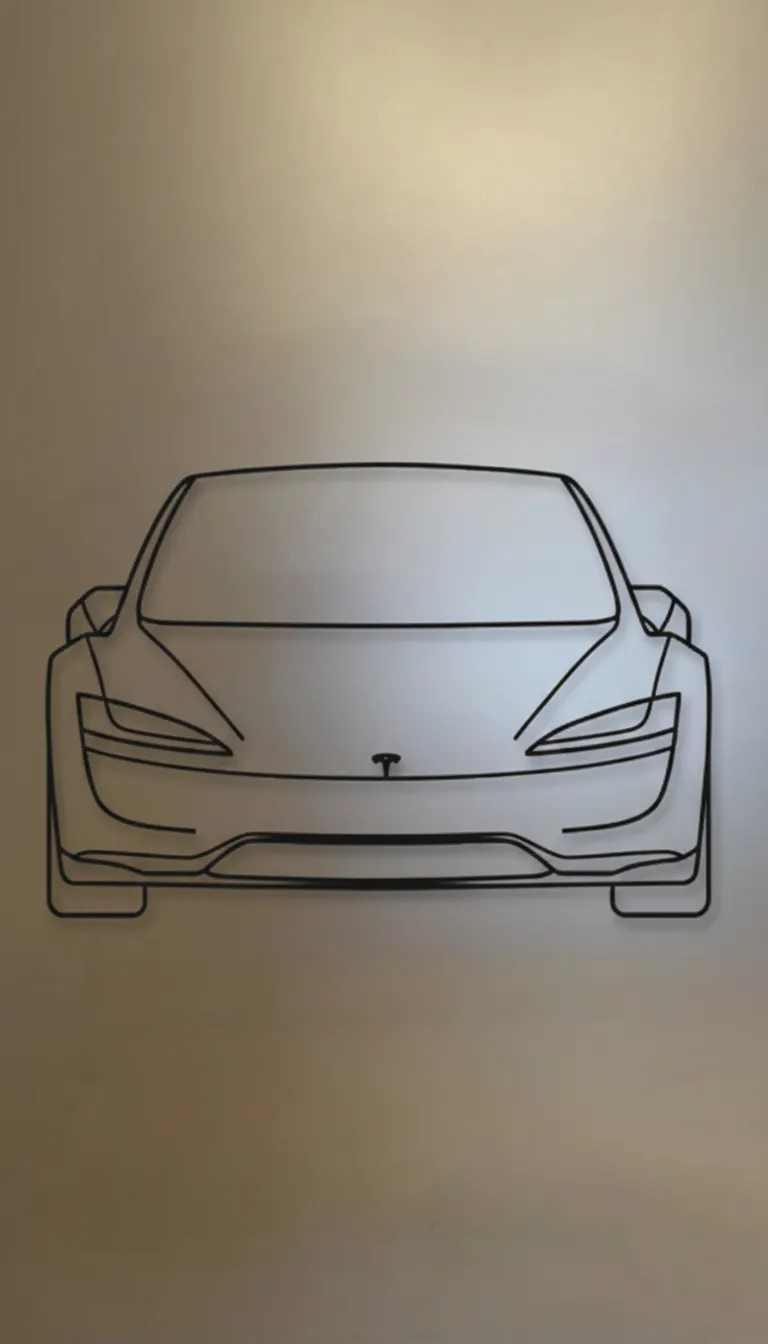 Tesla Front View Abstract Tesla Roadster Front Desing - Free 3D Print Model - MakerWorld