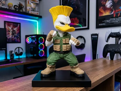 Soporte: GUILE DUCK – STREET FIGHTER DUCK Il Soldato — referencia de MakerWorld