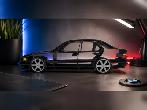 Escenografía en miniatura: BMW 3 Series E36 Inspired Silhouette Desk Decor — referencia de MakerWorld