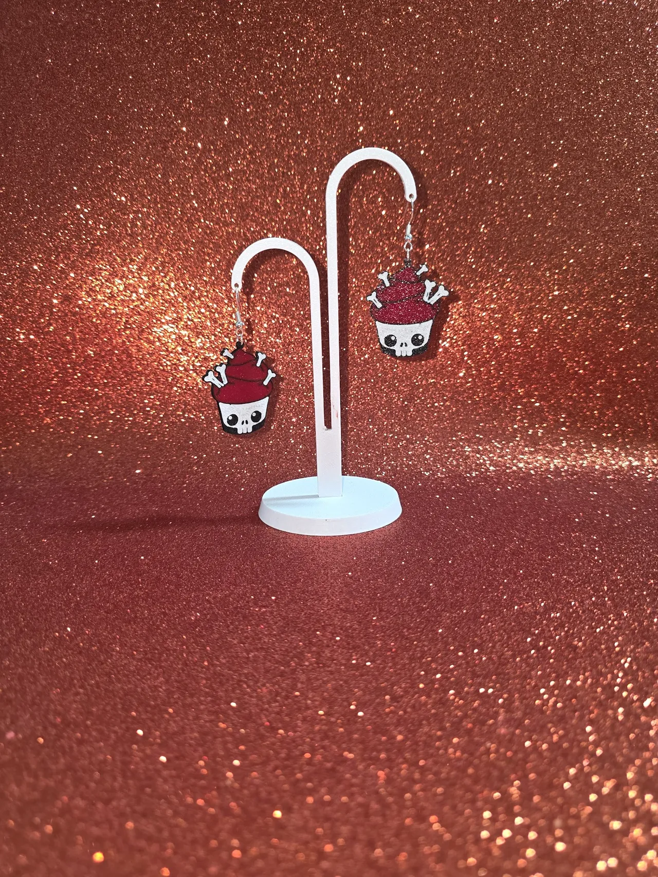 Deadly cupcake earrings view 3
