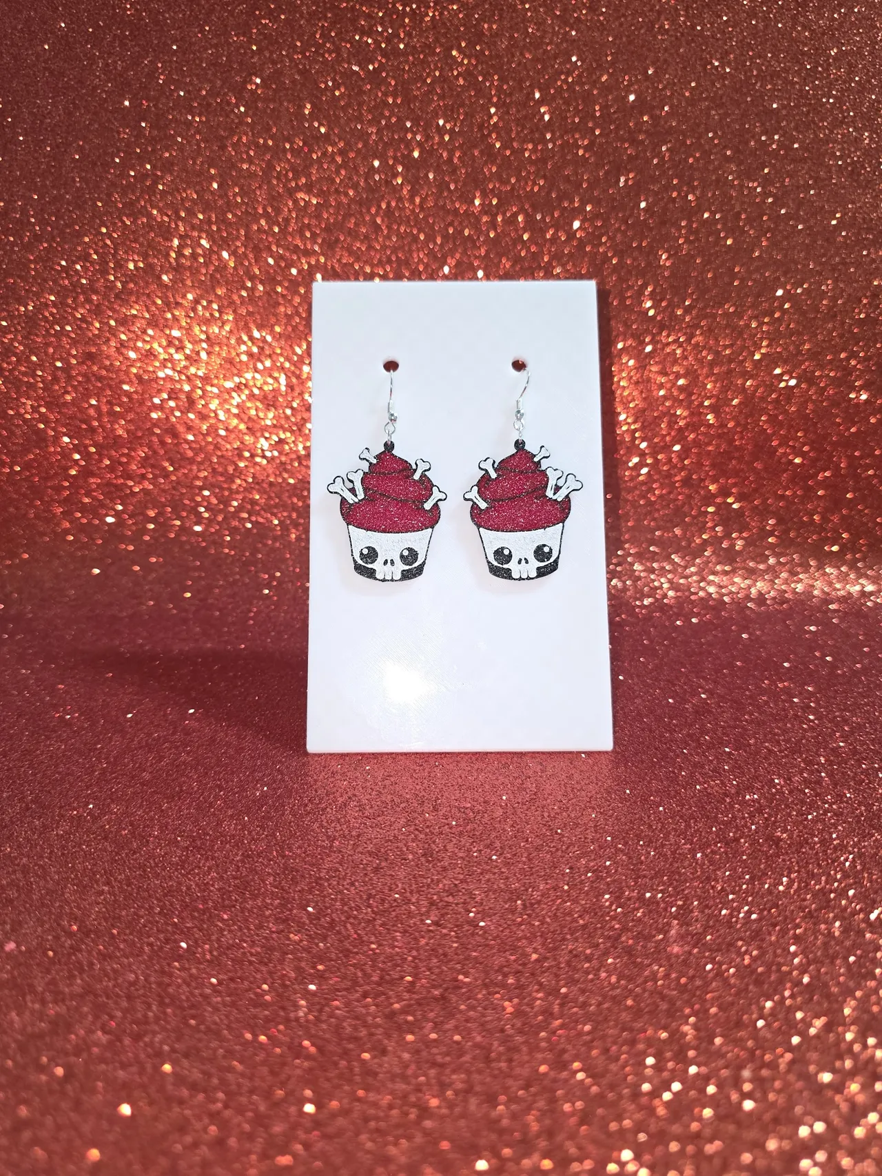 Deadly cupcake earrings view 2