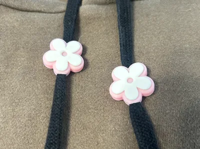 Flower Hoodie Drawstring Beads