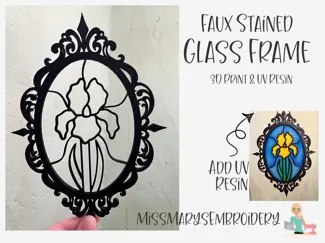 Faux Stained Glass Frame - 3D Print & UV Resin 