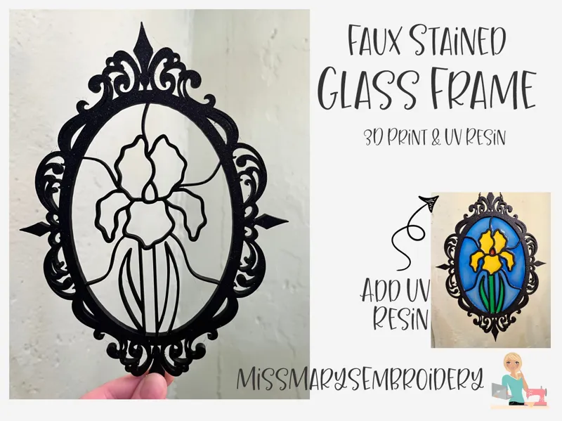Faux Stained Glass Frame - 3D Print & UV Resin 