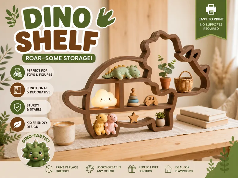 Triceratops Dino Shelf