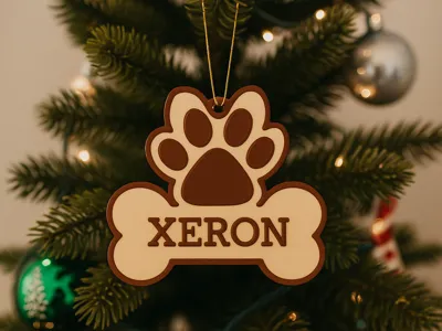 Customizable dog bone and paw print