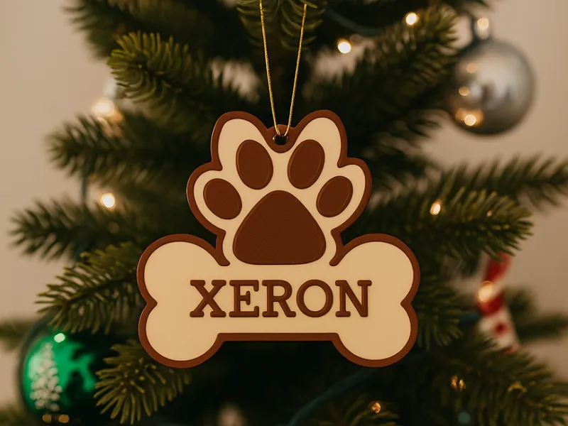 Customizable dog bone and paw print