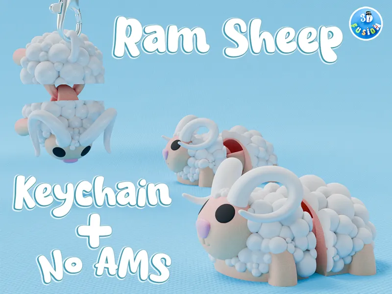 Flexi Ram Sheep - Fidget Toy + Keychain (No AMS)