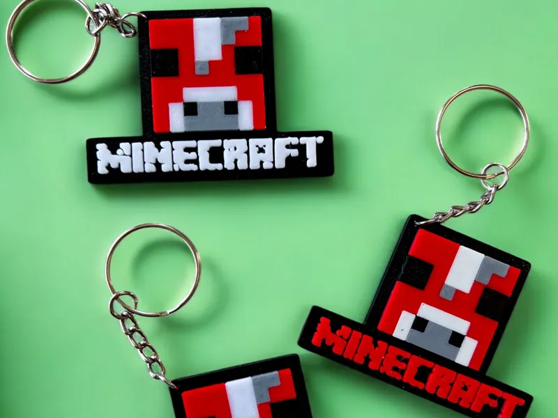 Minecraft Mooshroom keychain