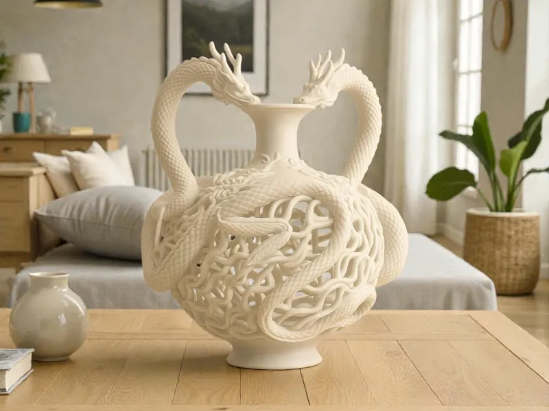 Twin Dragon Vase