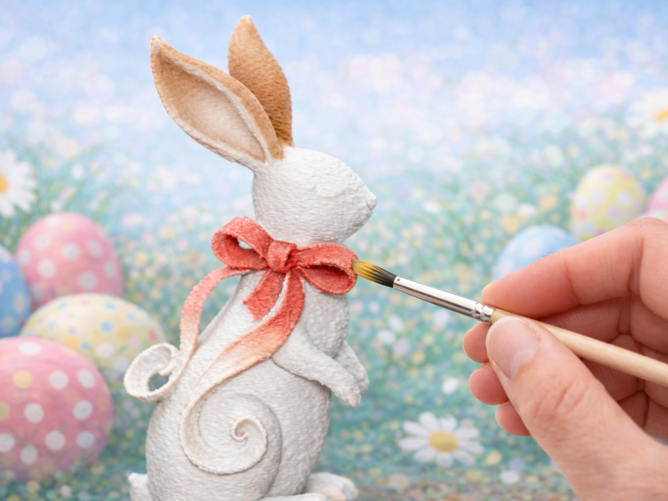 Easter Bunny with Ribbon Paint-Your-Own Kids Craft