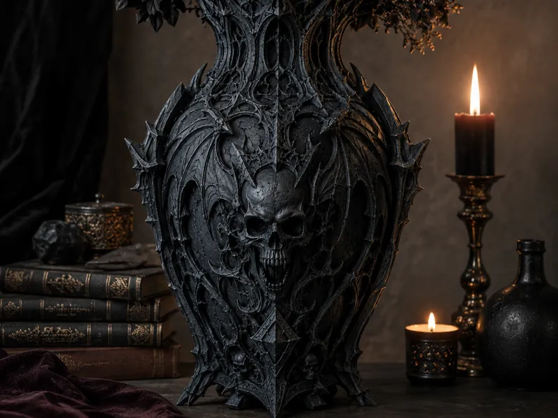 Dark Fantasy Skull Vase