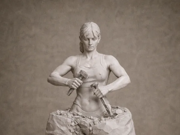 Statuette trophée bodybuildeuse