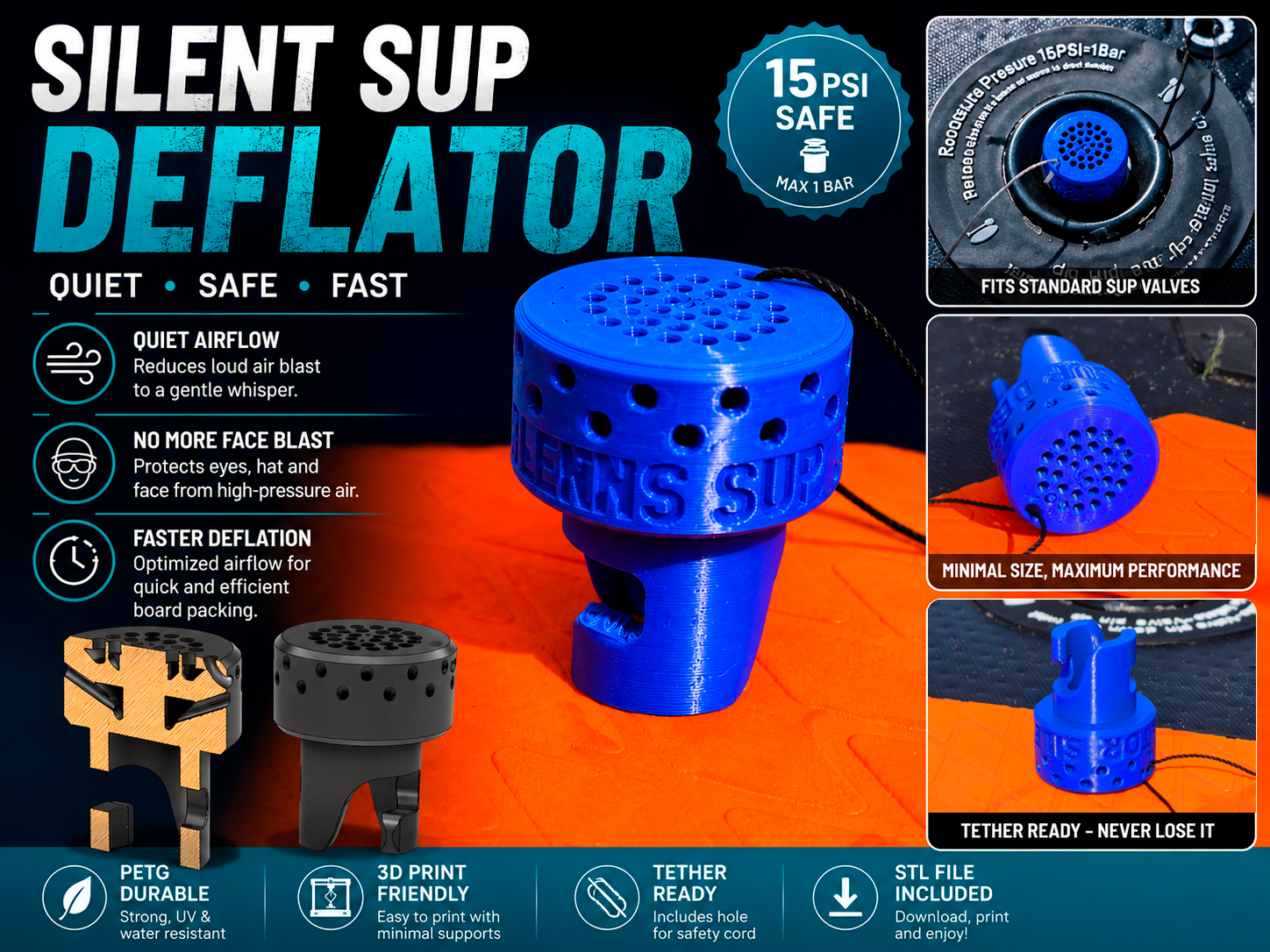 Silent SUP Deflator – No More Air Blast - 1