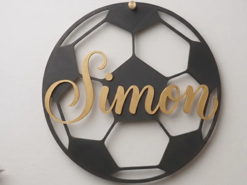 Türschild mit Fußball und Name "Simon"