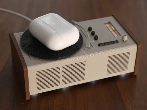 Headphone Charger - Classic Turntable view 2
