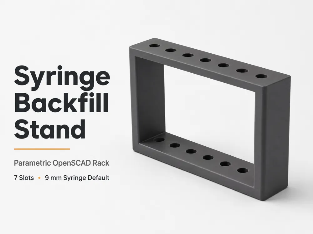Parametric Syringe Backfill Stand –Adjustable Rack - Free 3D Print ...