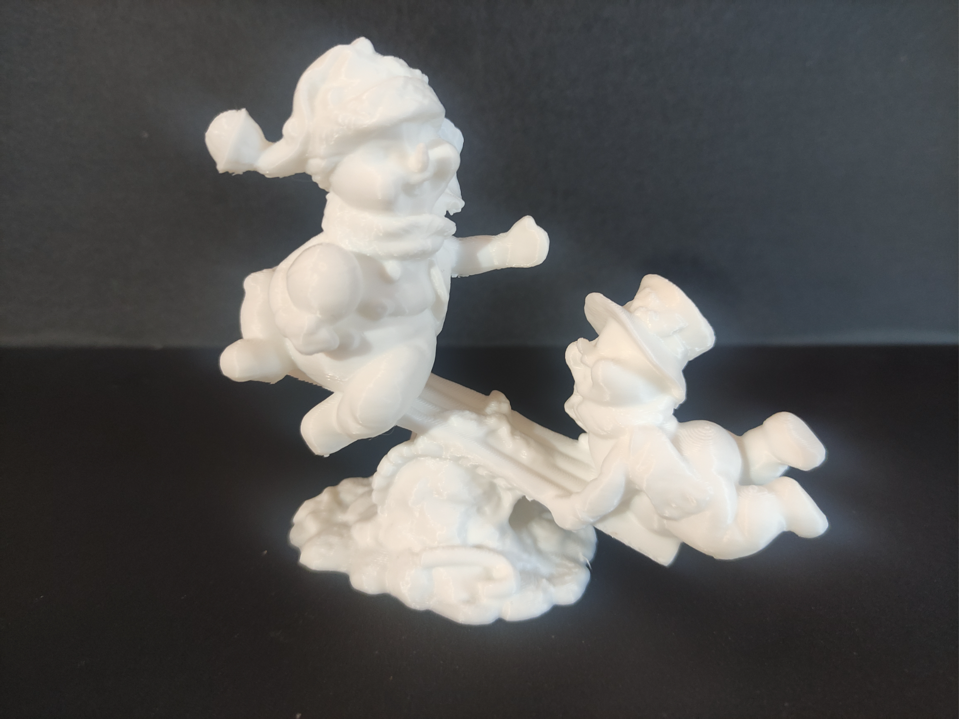 Christmas Holiday Snowman on a wooden swing