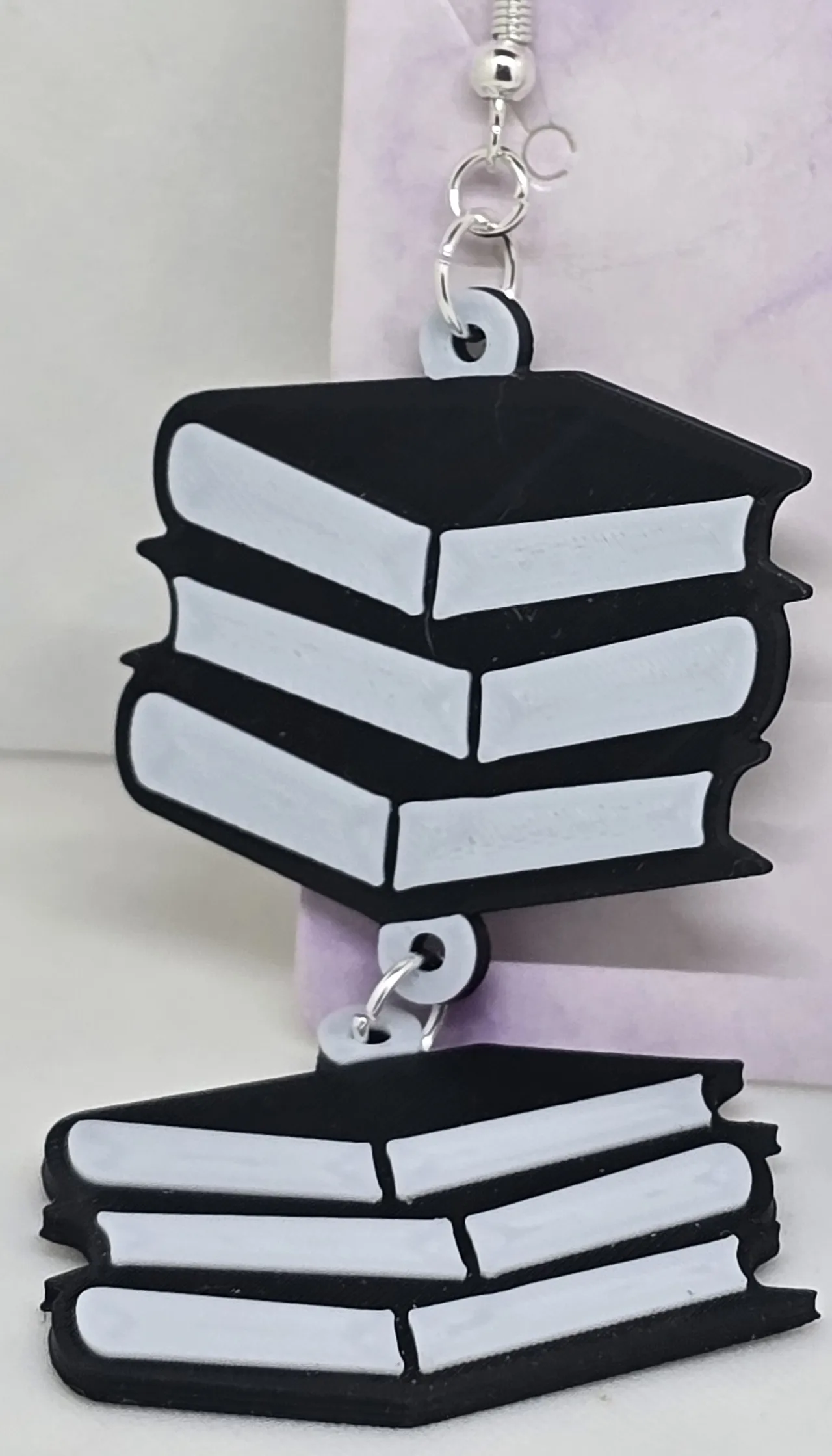 Book single and double Hole earrings view 2