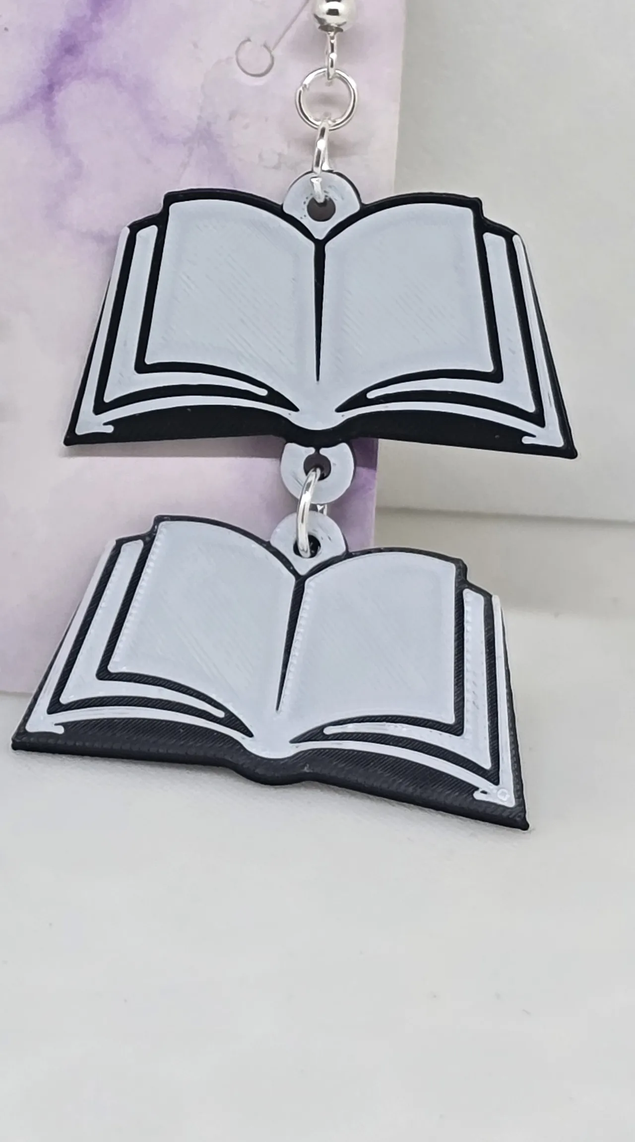 Book single and double Hole earrings view 3