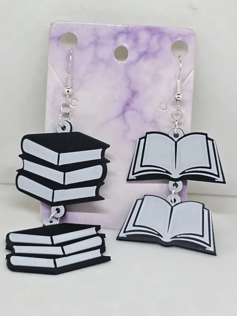Book single and double Hole earrings