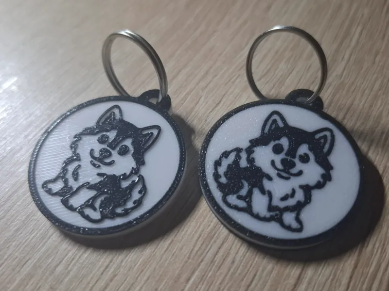 Husky Dog Keychain/Breloczek z psem husky