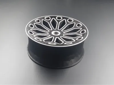 Black and Chrome Spoked Wheel