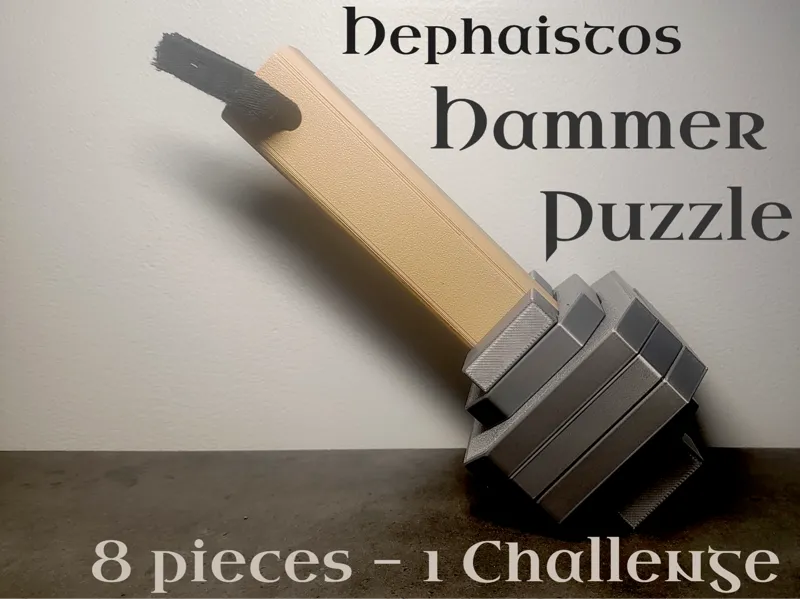 Hephaistos Hammer – 3D Assembly Puzzle (8 pieces)