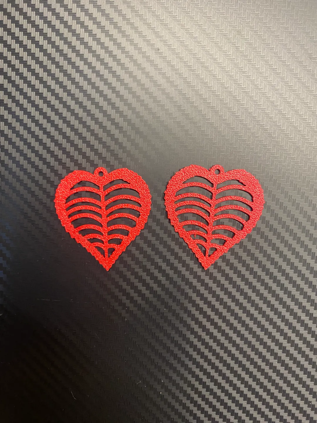 Heart leaf earrings view 2