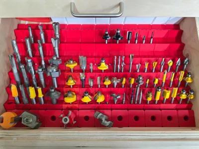 Router bit holder Gridfinity Imperial 