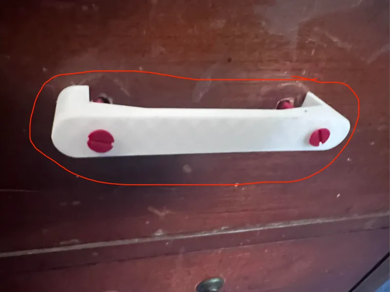 Drawer Handle + Nuts and Bolts, Fully 3D Printed