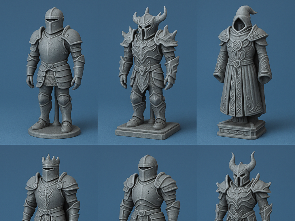 Fantasy Armor Statues Pack